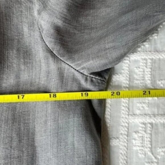 Anthropologie Cloth & Stone Grey Lace Up Blouse - Picture 9 of 10